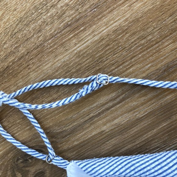 White and Blue Striped Cut-Out Dress - Picture 7 of 9